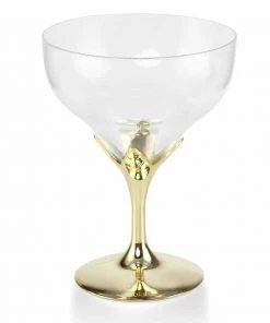 HIER_5430 6 Pack 5oz Gold Hard Plastic Champagne Glasses, Disposable Wine Goblet - Detachable Cups 38 HIER_5430 6 Pack 5oz Gold Hard Plastic Champagne Glasses, Disposable Wine Goblet - Detachable Cups