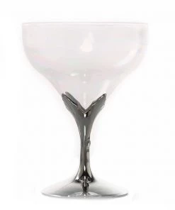 HIER_5430 6 Pack 5oz Silver Hard Plastic Champagne Glasses, Disposable Wine Goblet - Detachable Cups