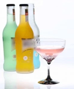 HIER_5430 6 Pack 5oz Silver Hard Plastic Champagne Glasses, Disposable Wine Goblet - Detachable Cups