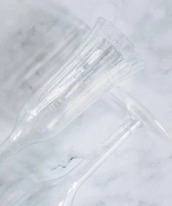 HIER_5430 12 Pack 6oz Plastic Champagne Flutes, Disposable Glasses | Silver Glitter Sprinkled | Flared Design | Detachable Base Disposable Dinnerware 14 HIER_5430 12 Pack 6oz Plastic Champagne Flutes, Disposable Glasses | Silver Glitter Sprinkled | Flared Design | Detachable Base Disposable Dinnerware
