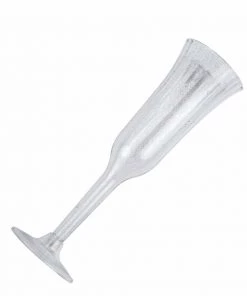 HIER_5430 12 Pack 6oz Plastic Champagne Flutes, Disposable Glasses | Silver Glitter Sprinkled | Flared Design | Detachable Base Disposable Dinnerware 17 HIER_5430 12 Pack 6oz Plastic Champagne Flutes, Disposable Glasses | Silver Glitter Sprinkled | Flared Design | Detachable Base Disposable Dinnerware