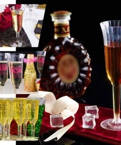 HIER_5430 12 Pack 6oz Plastic Champagne Flutes, Disposable Glasses | Silver Glitter Sprinkled | Flared Design | Detachable Base Disposable Dinnerware 13 HIER_5430 12 Pack 6oz Plastic Champagne Flutes, Disposable Glasses | Silver Glitter Sprinkled | Flared Design | Detachable Base Disposable Dinnerware