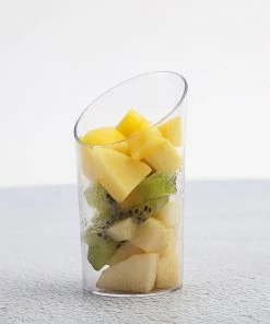 HIER_5410 Disposable Dinnerware 20 Pack Clear 3oz Diminutive Flasket Plastic Disposable Dessert Cup