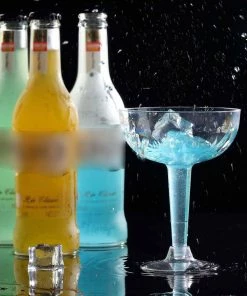 HIER_5430 20 Pack 4oz Clear Coupe Plastic Champagne Glasses, Disposable Sherbet Glasses