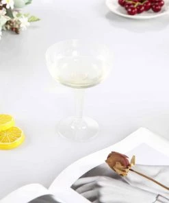 HIER_5430 20 Pack 4oz Clear Coupe Plastic Champagne Glasses, Disposable Sherbet Glasses