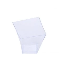 HIER_5410 50 Pack Clear 2oz Modern Square Twist Plastic Dessert Cups, Disposable Taster Cups