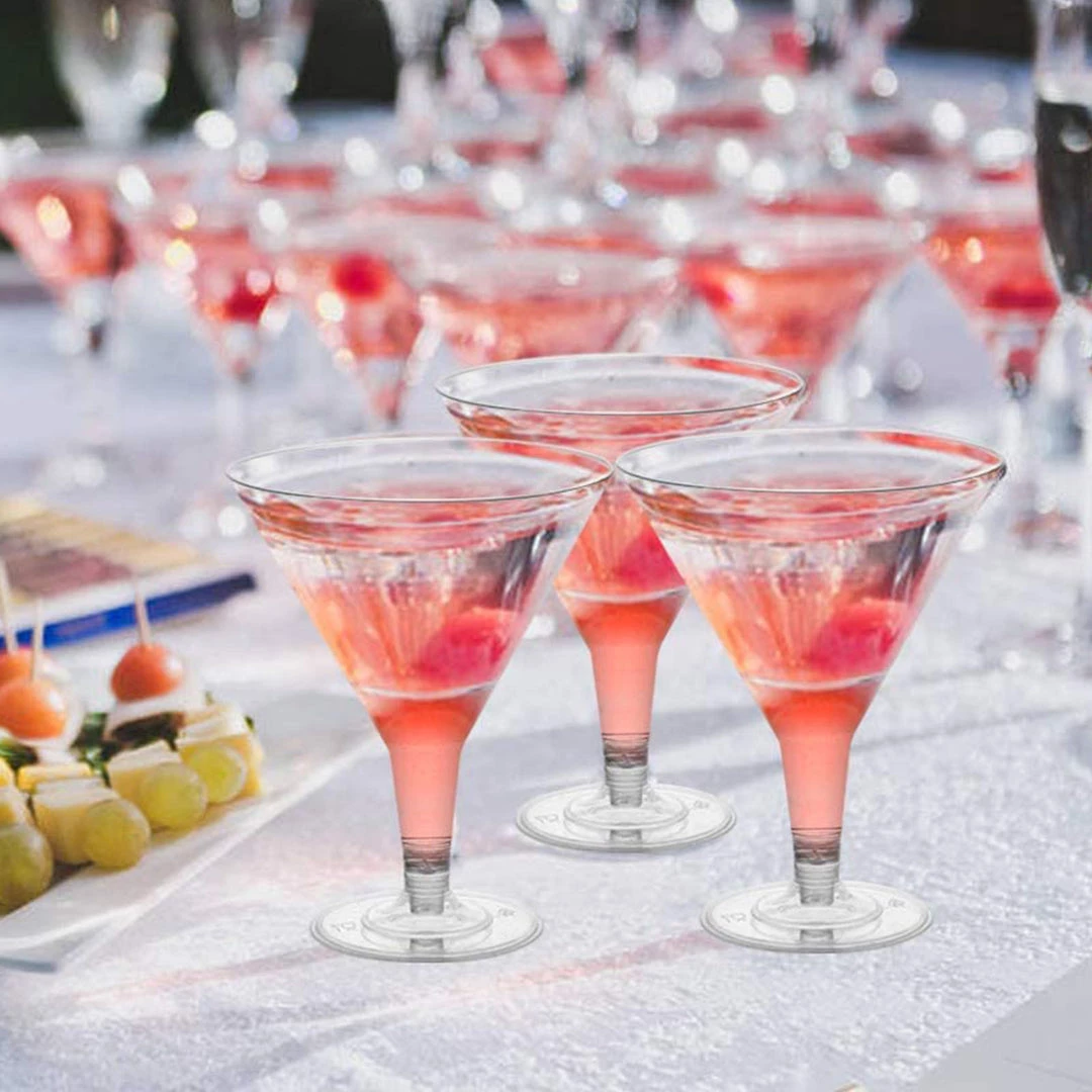 HIER_5430 10 Pack Clear 7oz Crystal Plastic Martini Glasses, Disposable Dessert Glasses 9 HIER_5430 10 Pack Clear 7oz Crystal Plastic Martini Glasses, Disposable Dessert Glasses