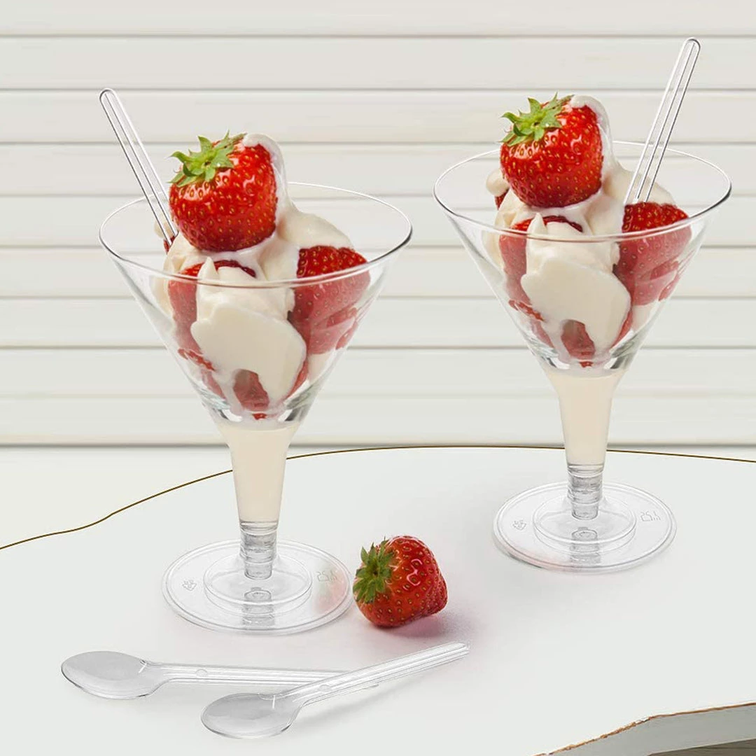 HIER_5430 10 Pack Clear 7oz Crystal Plastic Martini Glasses, Disposable Dessert Glasses 2 HIER_5430 10 Pack Clear 7oz Crystal Plastic Martini Glasses, Disposable Dessert Glasses