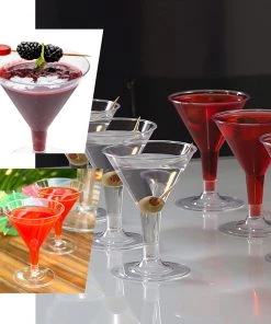 HIER_5430 10 Pack Clear 7oz Crystal Plastic Martini Glasses, Disposable Dessert Glasses 14 HIER_5430 10 Pack Clear 7oz Crystal Plastic Martini Glasses, Disposable Dessert Glasses