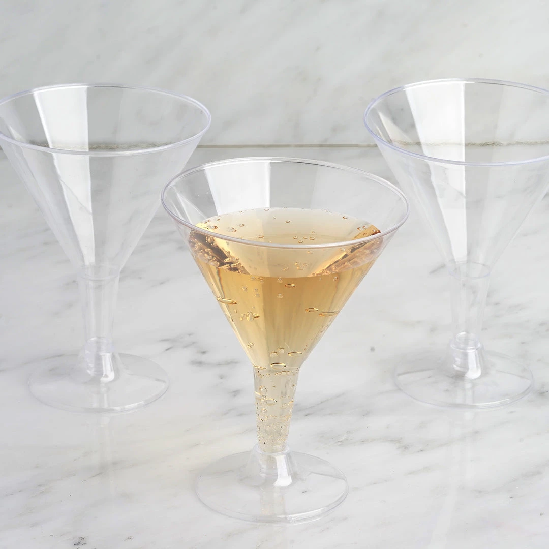 HIER_5430 10 Pack Clear 7oz Crystal Plastic Martini Glasses, Disposable Dessert Glasses 8 HIER_5430 10 Pack Clear 7oz Crystal Plastic Martini Glasses, Disposable Dessert Glasses