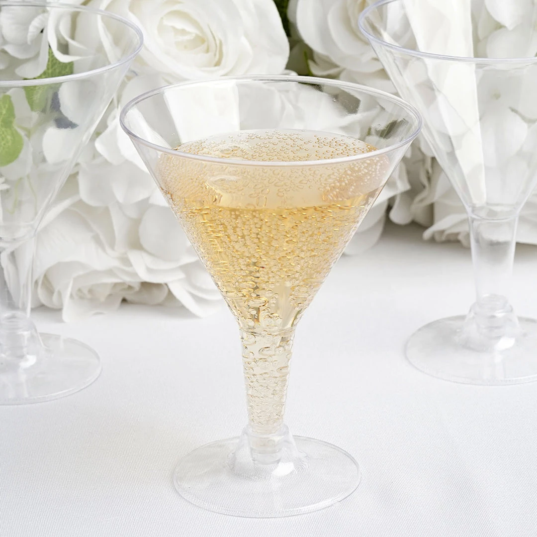 HIER_5430 10 Pack Clear 7oz Crystal Plastic Martini Glasses, Disposable Dessert Glasses 7 HIER_5430 10 Pack Clear 7oz Crystal Plastic Martini Glasses, Disposable Dessert Glasses