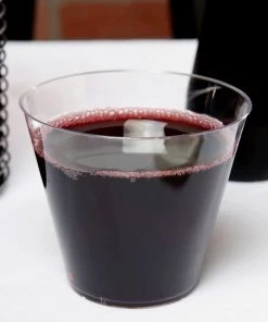 HIER_5430 25 Pack Clear 9oz Crystal Collection Plastic Tumblers Disposable Cups