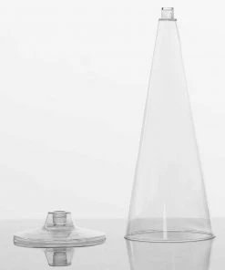 HIER_5430 12 Pack 7oz Clear Plastic Disposable Champagne Flute Glasses, Trumpet Design | Detachable Base Disposable Dinnerware