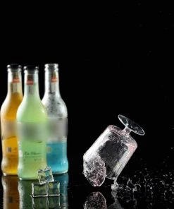 HIER_5430 Disposable Dinnerware 12 Pack 8oz Clear Design Plastic Wine Glasses, Disposable Wine Cups