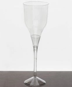HIER_5430 Disposable Dinnerware 6 Pack 9oz Plastic Disposable Clear Champagne Party Glasses