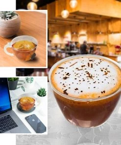 HIER_5430 Disposable Dinnerware 12 Pack 6oz Disposable Plastic Coffee Tea Cups With Handle