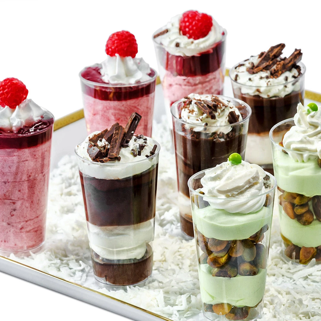 HIER_5430 Disposable Dinnerware 12 Pack 5oz Tall Slim Plastic Disposable Dessert Cups Shooter Glasses 2 HIER_5430 Disposable Dinnerware 12 Pack 5oz Tall Slim Plastic Disposable Dessert Cups Shooter Glasses