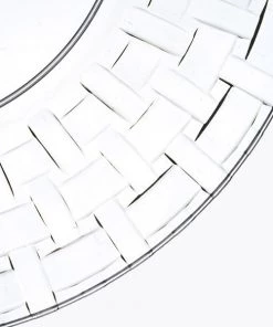 HIER_5441 10 Pack - 6" Clear Plastic Disposable Salad Dessert Round With Basketweave Rim Disposable Dinnerware