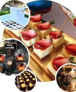 HIER_5410 50 Pack- 2" Mini Modern Plastic Disposable Appetizer Plates - Clear Disposable Dinnerware 16 HIER_5410 50 Pack- 2