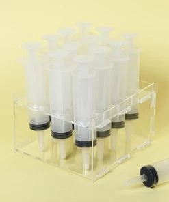 HIER_5410 Clear Acrylic Food Cone Display Stand | Jello Shot Syringes Tray Holder | 6"x 4"