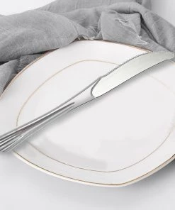 HIER_5460 25 Pack - 8" Silver Heavy Duty Plastic Knives, Disposable Silverware Disposable Dinnerware