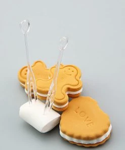 HIER_5460 Disposable Dinnerware 100 Pack - 3" Clear Plastic 2 Prong Fruit Forks, Disposable Cocktail Picks