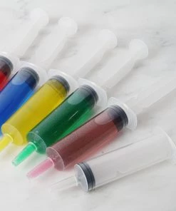 HIER_5460 24 Pack - 1.5oz Cocktail Party Plastic Disposable Jello Shot Syringes, Syringe Shooters With Pump For Adult Beverages