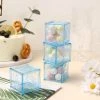 HIER_5320 12 Pack | 2" Blue Fillable Baby Shower Favor Boxes, Party Decoration Blocks