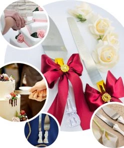 HIER_5320 Stainless Steel Knife & Server Set With Clear Acrylic Handle | Free Gift Box Chargers & Centerpieces