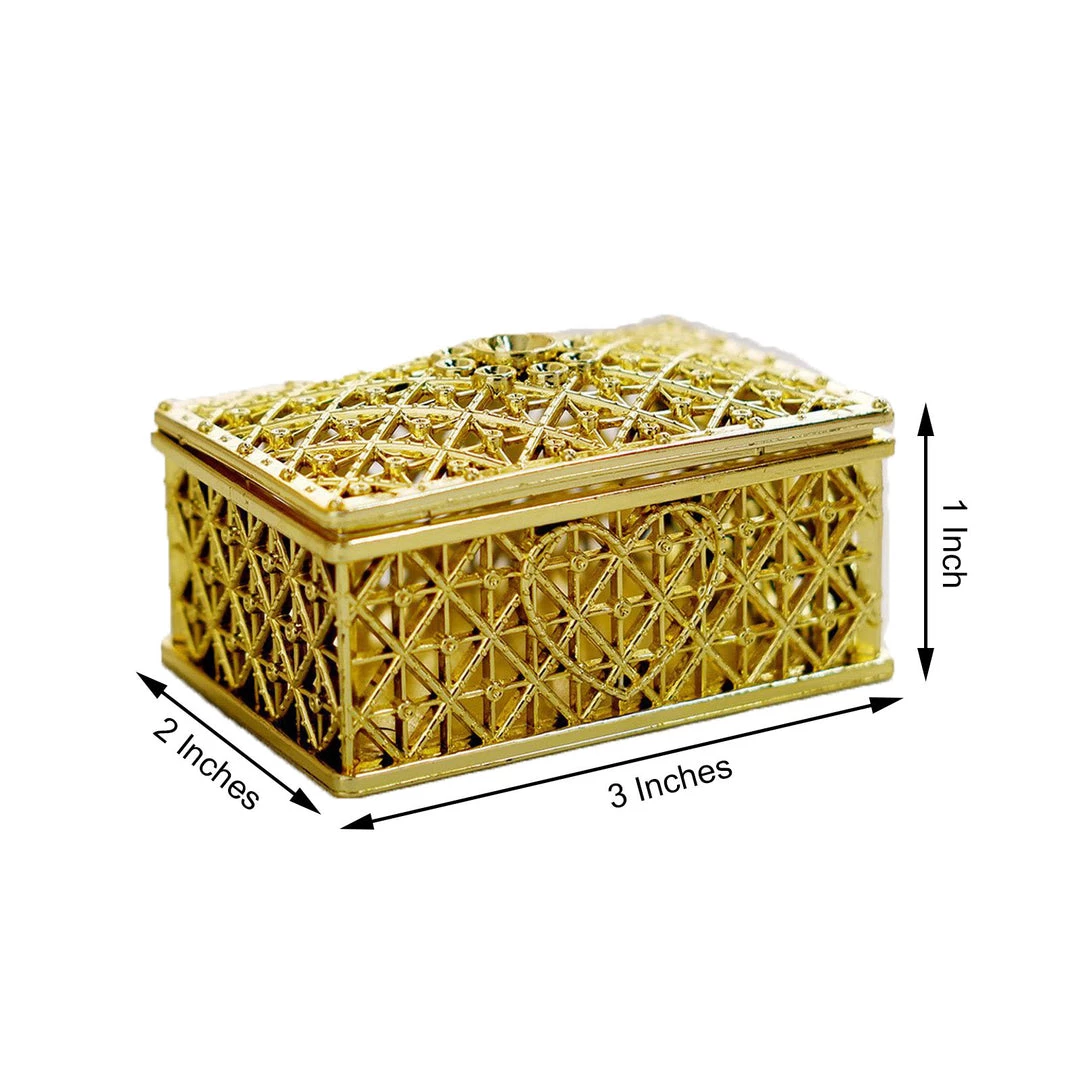 HIER_5320 Chargers & Centerpieces 12 Pack | Gold Vintage Rectangular Party Favor Candy Boxes Treat Gift Container - 3" 3 HIER_5320 Chargers & Centerpieces 12 Pack | Gold Vintage Rectangular Party Favor Candy Boxes Treat Gift Container - 3"