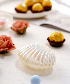 HIER_5320 12 Pack | 3.5" White Sea Shell Table Top Party Décor, Vase Fillers Chargers & Centerpieces