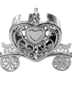 HIER_5320 12 Pack | 4" Silver Heart Carriage Party Favor Gift Boxes, Candy Treat Containers Tabletop Decor 25 HIER_5320 12 Pack | 4