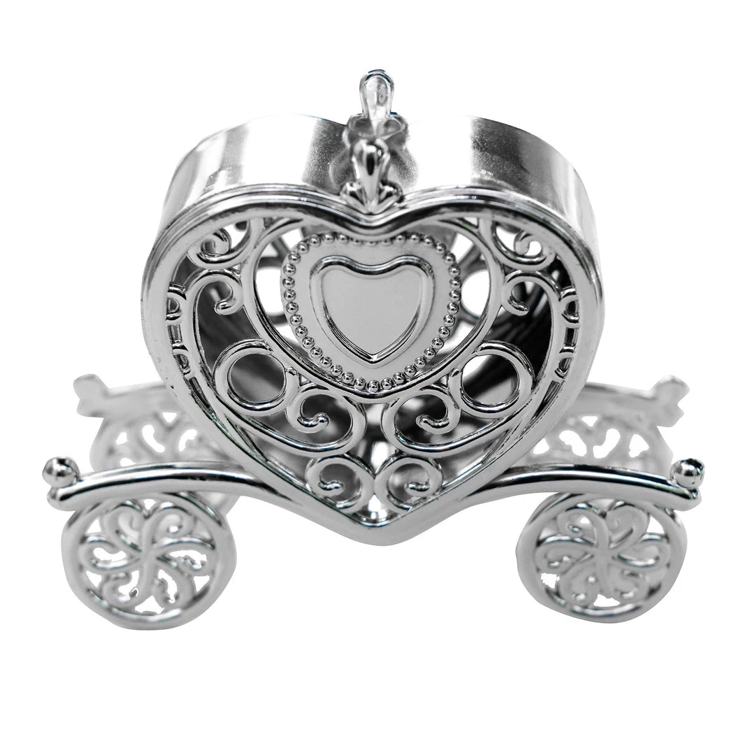 HIER_5320 12 Pack | 4" Silver Heart Carriage Party Favor Gift Boxes, Candy Treat Containers Tabletop Decor 13 HIER_5320 12 Pack | 4" Silver Heart Carriage Party Favor Gift Boxes, Candy Treat Containers Tabletop Decor