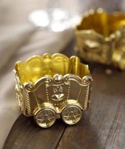 HIER_5320 Disposable Dinnerware 12 Pack | Gold Chariot Party Favor Gift Boxes, Candy Treat Containers - 2.5