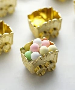 HIER_5320 Disposable Dinnerware 12 Pack | Gold Chariot Party Favor Gift Boxes, Candy Treat Containers - 2.5