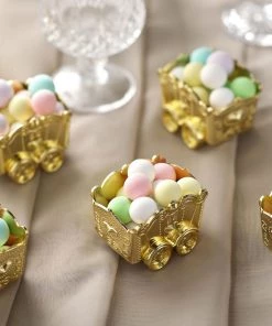 HIER_5320 Disposable Dinnerware 12 Pack | Gold Chariot Party Favor Gift Boxes, Candy Treat Containers - 2.5