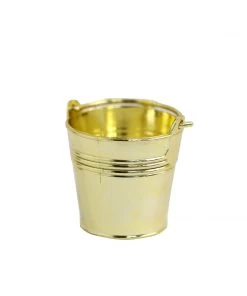 HIER_5320 12 Pack | Gold Pail Bucket Party Favor Candy Gift Boxes | Mini Planter - 2