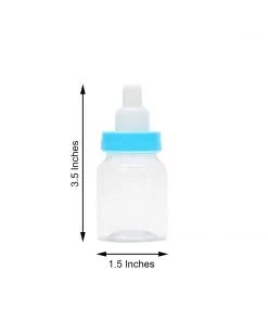 HIER_5320 12 Pack | 3.5" Blue Baby Bottle Party Favor Gift Candy Containers, Baby Shower Treat Boxes 15 HIER_5320 12 Pack | 3.5