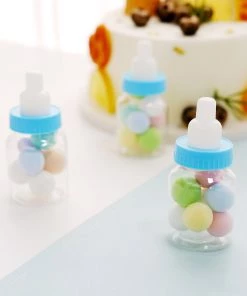 HIER_5320 12 Pack | 3.5" Blue Baby Bottle Party Favor Gift Candy Containers, Baby Shower Treat Boxes 20 HIER_5320 12 Pack | 3.5