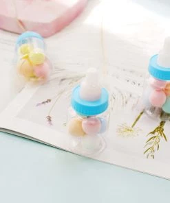 HIER_5320 12 Pack | 3.5" Blue Baby Bottle Party Favor Gift Candy Containers, Baby Shower Treat Boxes 21 HIER_5320 12 Pack | 3.5