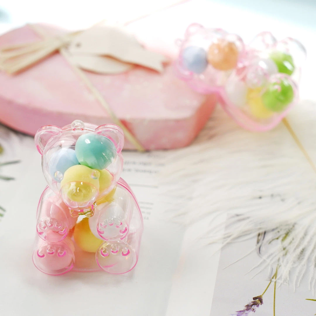 HIER_5320 12 Pack | 3" Pink Teddy Bear Party Favor Gift Candy Containers, Baby Shower Treat Boxes Theme Décor 9 HIER_5320 12 Pack | 3" Pink Teddy Bear Party Favor Gift Candy Containers, Baby Shower Treat Boxes Theme Décor