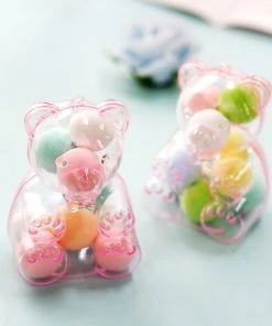 HIER_5320 12 Pack | 3" Pink Teddy Bear Party Favor Gift Candy Containers, Baby Shower Treat Boxes Theme Décor 21 HIER_5320 12 Pack | 3