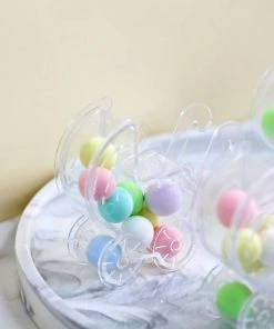 HIER_5320 Disposable Dinnerware 12 Pack | Clear Baby Stroller Shower Favor Gift Boxes, Candy Treat Containers - 4"