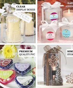 HIER_5310 25 Pack | Clear Heart Party Wedding Favor Candy Gift Boxes Treat Dish - Plastic 5