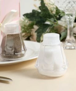 HIER_5320 Tabletop Decor 12 Pack Clear Plastic Salt And Pepper Holder Container