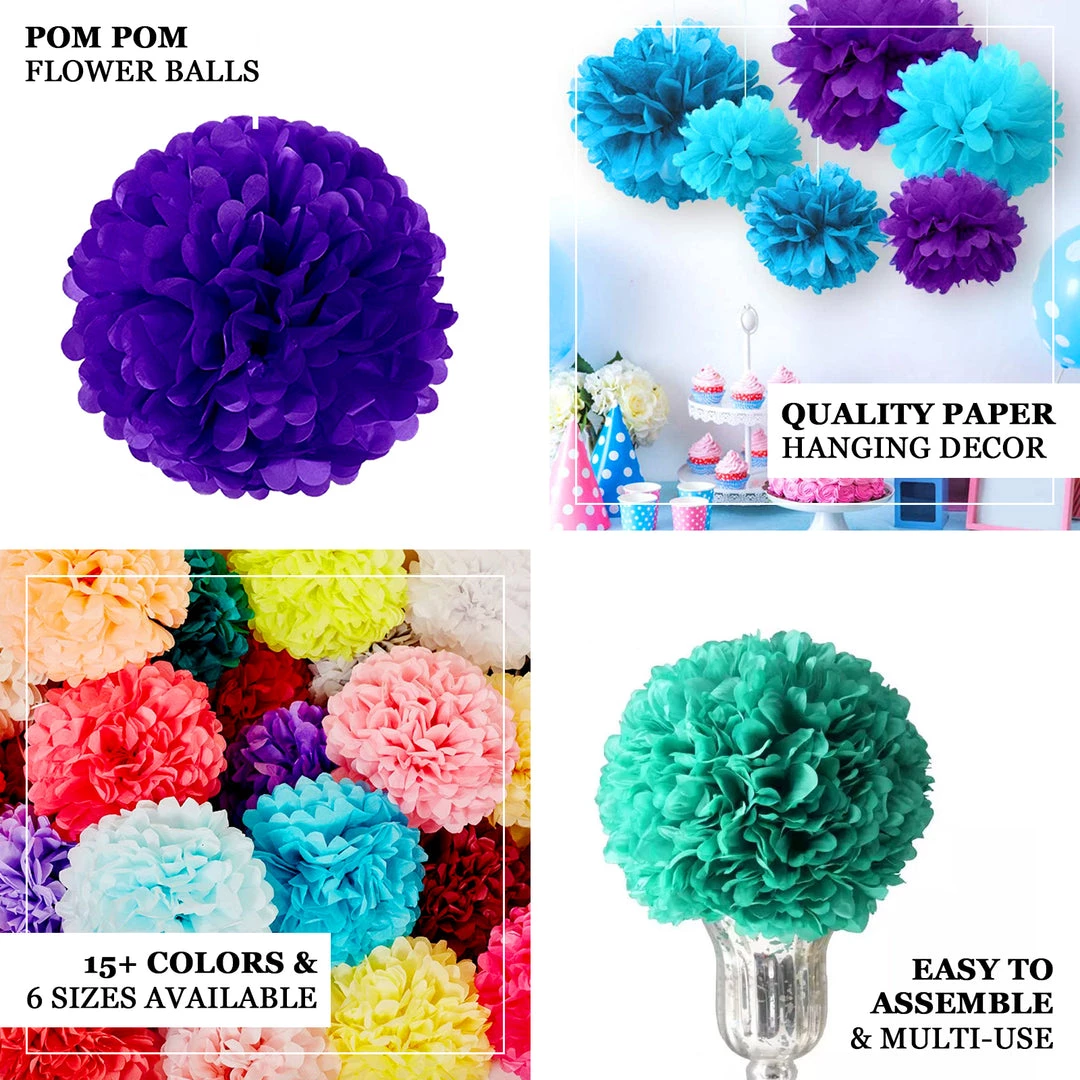 HIER_3300 6 Pack 6" Yellow Paper Tissue Fluffy Pom Pom Flower Balls Tabletop Decor 4 HIER_3300 6 Pack 6" Yellow Paper Tissue Fluffy Pom Pom Flower Balls Tabletop Decor