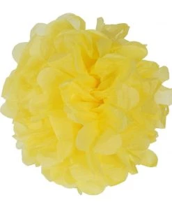 HIER_3300 6 Pack 6" Yellow Paper Tissue Fluffy Pom Pom Flower Balls Tabletop Decor 13 HIER_3300 6 Pack 6