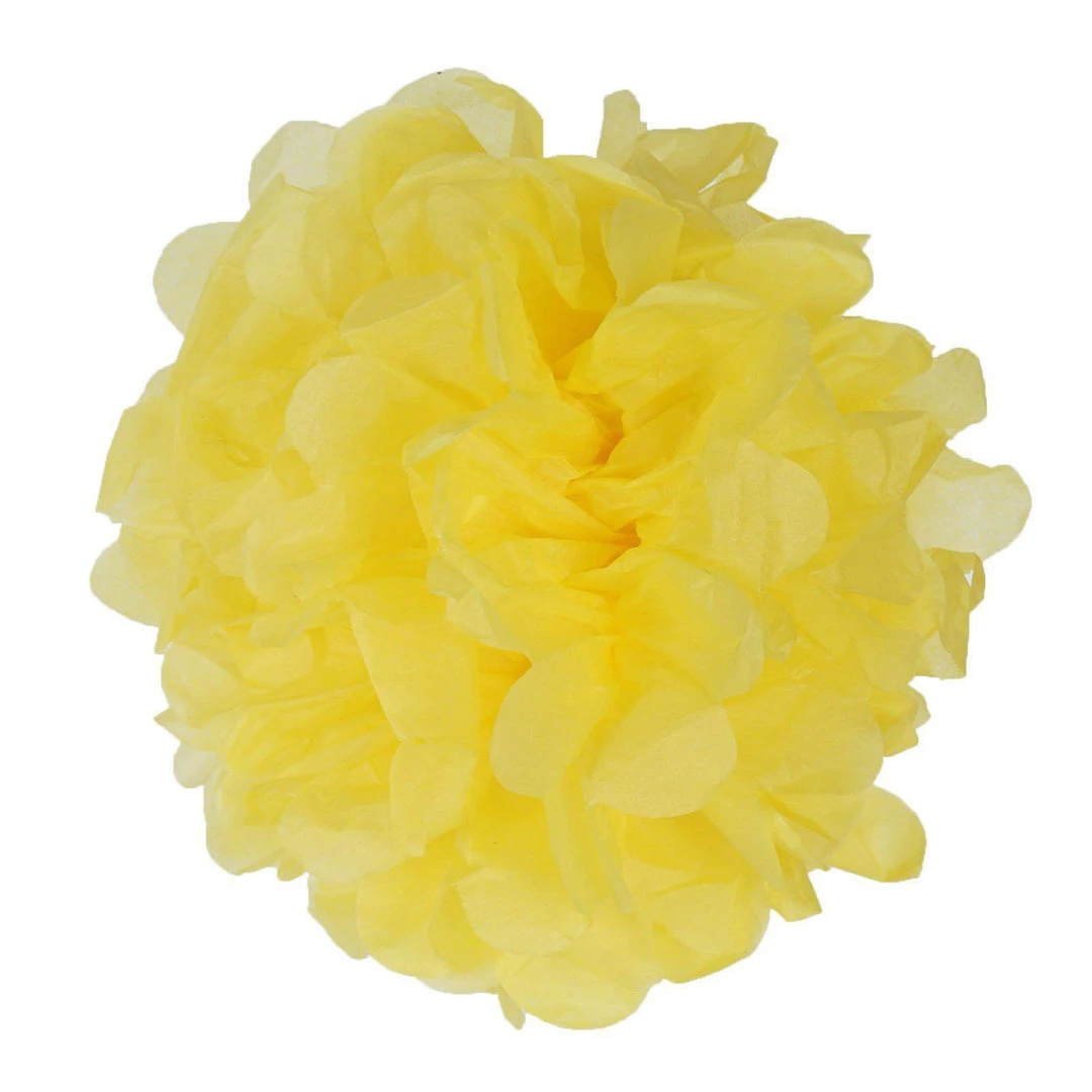 HIER_3300 6 Pack 6" Yellow Paper Tissue Fluffy Pom Pom Flower Balls Tabletop Decor 7 HIER_3300 6 Pack 6" Yellow Paper Tissue Fluffy Pom Pom Flower Balls Tabletop Decor