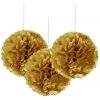HIER_3300 6 Pack 6" Gold Paper Tissue Fluffy Pom Pom Flower Balls