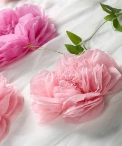 HIER_3400 Chargers & Centerpieces 6 Pack Blush & Pink Giant Paper Flowers Peony Assorted Sizes - 12